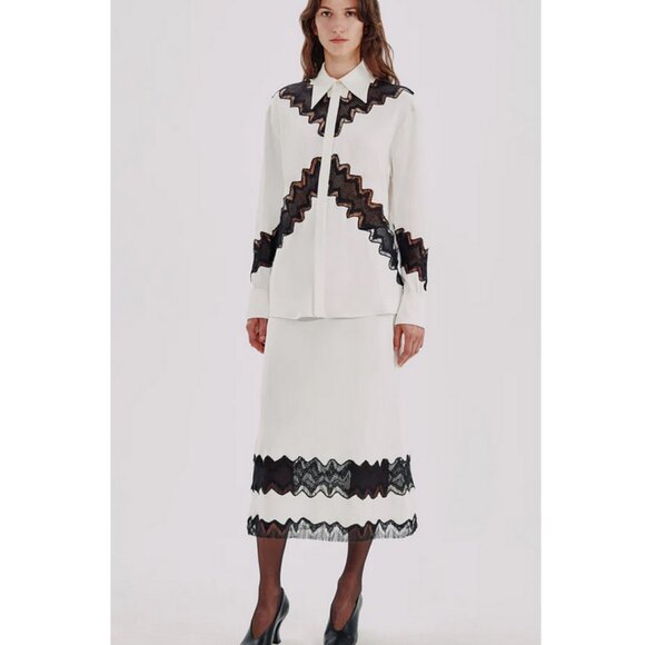 Another Tomorrow Lace Inset Dress Sample - Sm - NWT - Picture 12 of 12